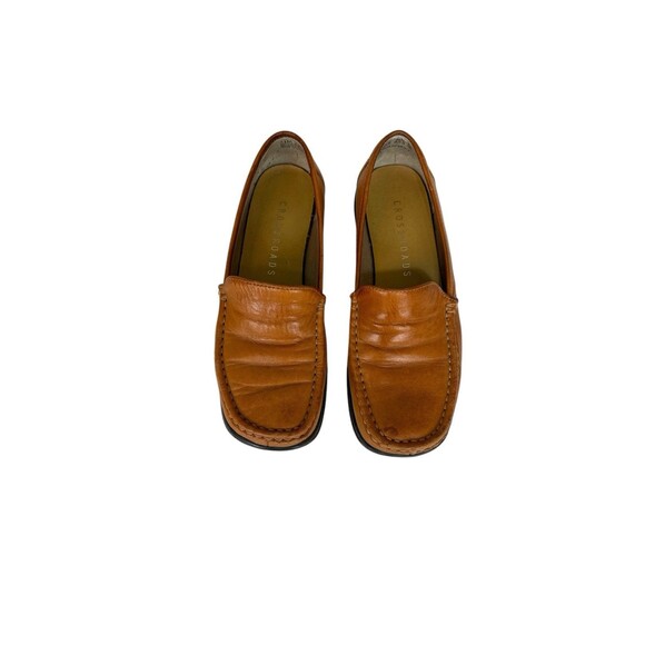 Crossroads Women's Leather Loafers Size 7.5 Carmel Brown Classic Slip-On Flats - Picture 8 of 9